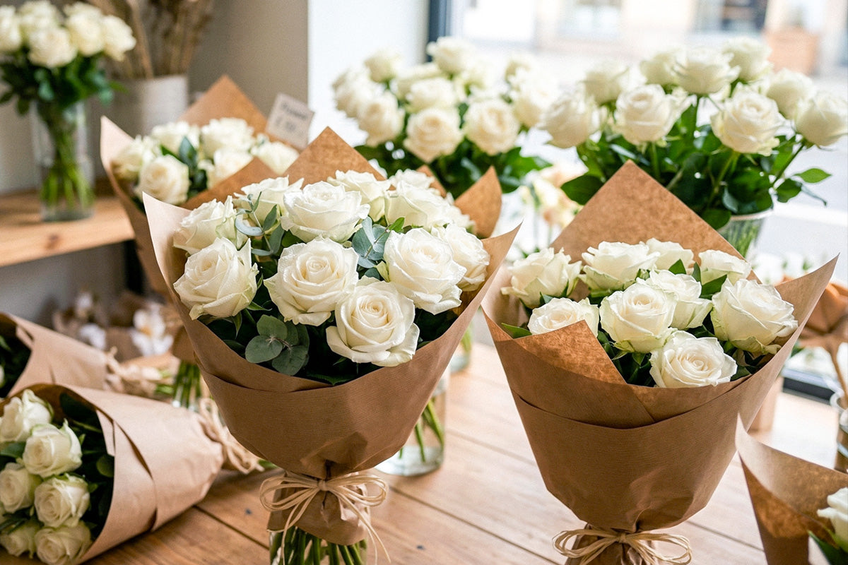 Mazzi di rose bianche